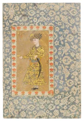 Un giovane che tiene una coppa di vino, Safavid Isfahan