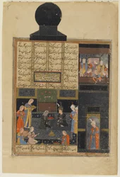 Bahram Gur e la principessa nel Padiglione Nero, da un Khamsa (Quintetto) di Nizami, ca. 1550