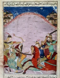 Battaglia tra mongoli e georgiani (miniatura persiana intorno al 1430)