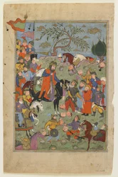 Scena di battaglia da uno Shahnama