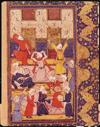 Fol.5r Danza di iniziazione, da un libro di poesie di Hafiz Shirazi (c.1325-c.1388)