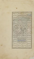 Foglio da un Khamsa (Quintetto) di Nizami; recto: testo, Iran, periodo Turkoman, c.1505