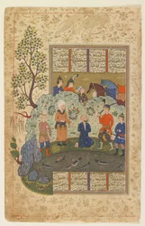 Kay Khusraw si prepara a decapitare Afrasiyab c.1590-1600