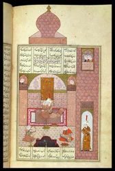 Ms D-212 fol.221b Bahram (420-28) visita la Principessa di Rum, illustrazione per 