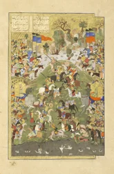 Talhand in battaglia contro suo fratello, illustrazione dallo Shahnama (Libro dei Re)