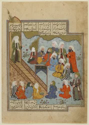 Il profeta Maometto predica dopo la battaglia del Fossato