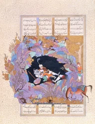 La settima impresa di Rustam: Uccide il Div Bianco, c.1500-1540s