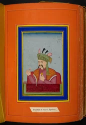 Scià Abbas I di Persia (reg. 1588-1629) ritratto a mezzo busto, rivolto a sinistra