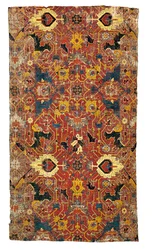 Frammento di tappeto medaglione di Tabriz, Nord Ovest Persia