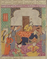 Il lamento di Farude, illustrazione dallo Shahnama (Libro dei Re) di Abul-Qasim Manur Firdawsi (c.934-c.1020) 1619