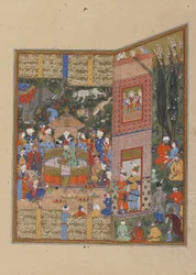 Gli inviati di Salm e Tur davanti a Faridun