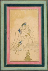 Due amanti, 1590 circa, persiano