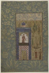 Due giovani davanti a una principessa a una finestra, c.1417-18