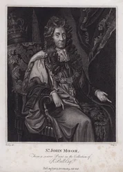 Sir John Moore, politico inglese, deputato e sindaco di Londra (incisione)