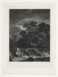 Paesaggio con cascata