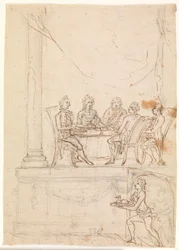 La famiglia reale a un banchetto al castello di Hirschholm il 29 settembre 1771