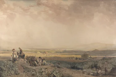 Mietitori nel paesaggio del Sussex
