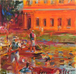 Carri di fuoco, Cambridge , 2021 (olio su tela)