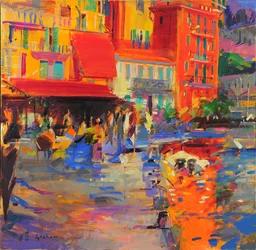 La Dolce Vita, Villefranche-sur-mer, 2021 (olio su tela)