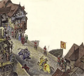 Giostra su Old London Bridge il 23 aprile 1390