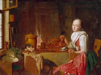 Signora nella sua cucina