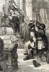 Rivolta di Mosca del 1682: la zarina Natalia Naryškina protegge suo figlio, il principe Pietro (1672-1725), dagli attacchi degli streltsy, Russia