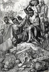 Il sacco di Roma (Italia), nel 410, presa e saccheggiata dai Visigoti guidati da Alarico (370-410)