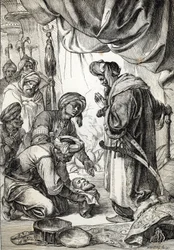 La testa di Ali Pasha di Janina (1750-1822) presentata dai Sicari al Sultano Mahmud II