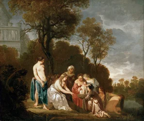 Mosè salvato dal fiume (dipinto su tela)