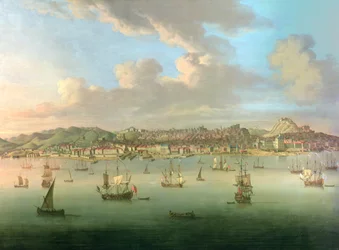 La flotta britannica entra nel porto di Lisbona, 1735