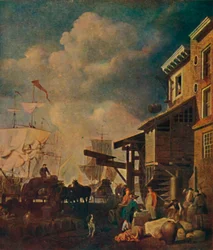 Il vecchio molo delle Indie Orientali, London Bridge, c1700-1740, 1904