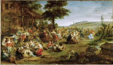 Festa della chiesa o merenda in un villaggio, 1635-38 circa (olio su tavola)