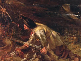 Paesaggio autunnale con vista su Het Steen al mattino presto (dettaglio)