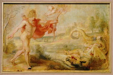 Apollo e il serpente pitone (dipinto su tavola)