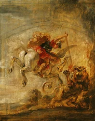Bellerofonte a cavallo di Pegaso combatte la Chimera, 1635