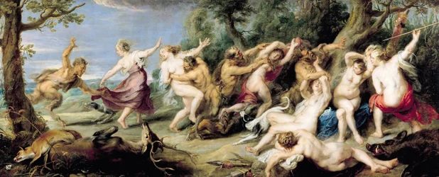 Diana e le sue ninfe sorprese dai fauni, 1638-40