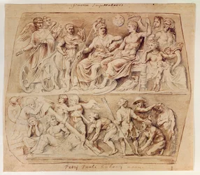 Disegno della Gemma Augustea (penna e inchiostro e matita su carta)
