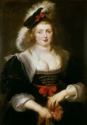 Hélène Fourment che si mette un guanto, ca 1631