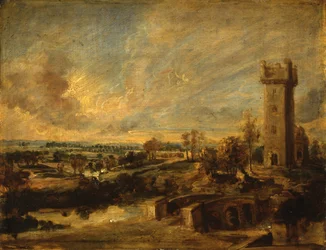 Paesaggio con torre