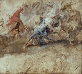 Caccia al leone, verso: Matrimonio per procura (schizzo per il ciclo dei Medici)