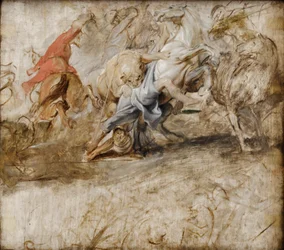 Caccia al leone; verso: Matrimonio per procura (schizzo per il ciclo dei Medici)