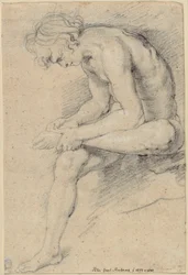 Giovane Nudo nella Posizione dello Spinario