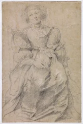 "Ritratto di Helene Fourment (1614-1673)" (Ritratto di Helene Fourment), 1630-1631 circa (sanguigna)