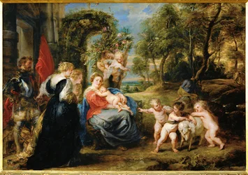 Riposo durante la fuga in Egitto, 1632-35 circa (dipinto su tavola)