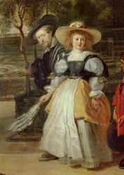 Rubens e la seconda moglie Helene Fourment in giardino (olio su tela)