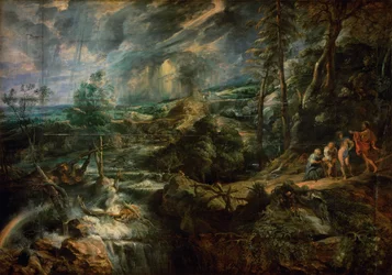 Paesaggio tempestoso con Filemone e Bauci