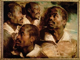 Studi di testa di uomo nero (pittura su tela)