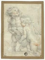 Due putti con agnello