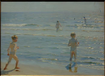 Ragazzi che fanno il bagno. Sole. Skagen