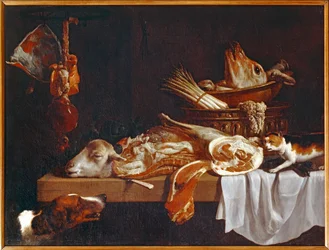 Viande de boucherie avec chien et chat - Carne di macelleria con cane e gatto ...